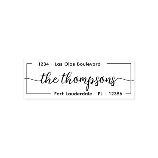 シグネチスタイリッシュャエレガントファミリ差出人住所 セルフインキングスタンプ (デザイン)