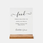 シグネチモダンャエレガントスクリプト食品メニュー アクリルサイン (正面)