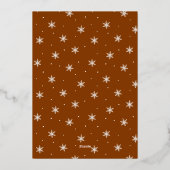 シグネチモダンャメリースクリプトGingerbread写真 箔シーズンカード (裏面)