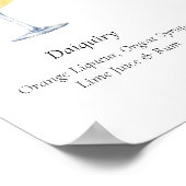 シグネチモダンャ結婚のカクテルドリンクの看板 ポスター (角)