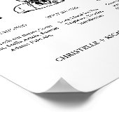 シグネチモダンャ結婚・コクテール・ドリンクのバー標識 ポスター (角)