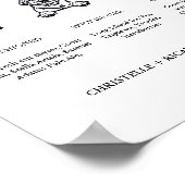 シグネチモダンャ結婚・コクテール・ドリンクのバー標識 ポスター (角)