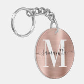 シグネチモダンャ・モノグラムバラゴールド・フォイル・フォト キーホルダー (正面左)