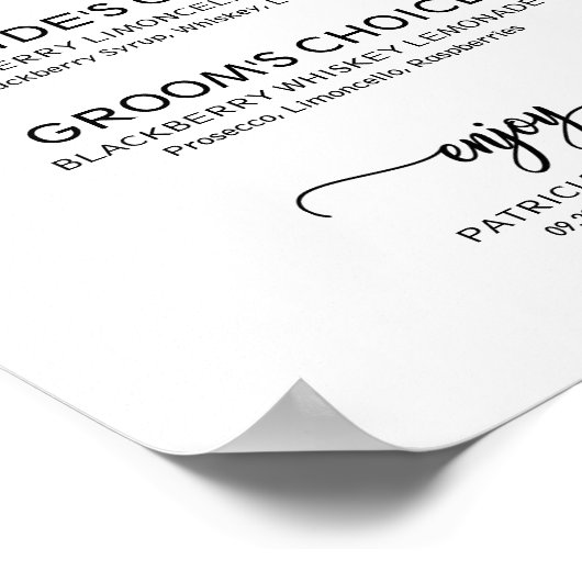 シグネチャコクエレガントテイルス結婚クリプトの署名 ポスター (角)