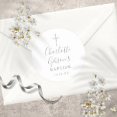 シグネチャシルバークロスエレガントバプテスマ《キリスト教》洗礼式や命名式 ラウンドシール