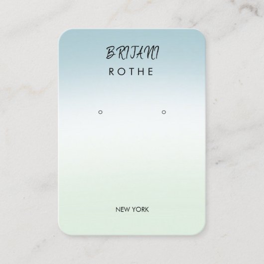 シグネチャスクリプトのグラデーションのイヤリング 名刺 (正面)