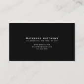 シグネチャスモダンクリプトブラック美容師サロン 名刺 (裏面)