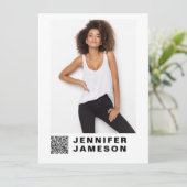 シグネチャモデル補正カード | QRコード+ 4枚の写真 招待状 (スタンド正面)