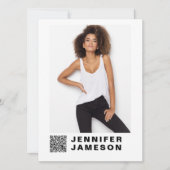 シグネチャモデル補正カード | QRコード+ 4枚の写真 招待状 (正面)