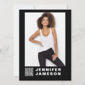 シグネチャモデル補正カード | QRコード+ 4枚の写真 招待状 (正面)