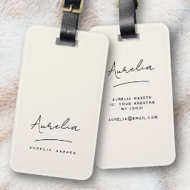 シグネチャモノグラムミニマルアイボリーエレガントフェミニン ラゲッジタグ