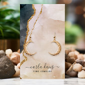 シグネチャーウォーターカラーピンクブラックジュエリーディスプレイ 名刺