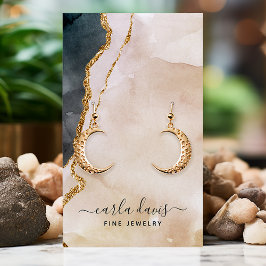 シグネチャーウォーターカラーピンクブラックジュエリーディスプレイ 名刺