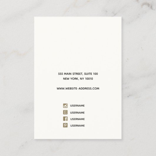 シグネチャーエレガントスクリプトのグラデーションのイヤリング表示 名刺 (裏面)