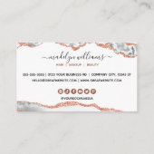 シグネチャーエレガントスクリプト白金ゴールド瑪瑙の大理石 名刺 (裏面)