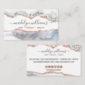 シグネチャーエレガントスクリプト白金ゴールド瑪瑙の大理石 名刺 (正面/裏面)