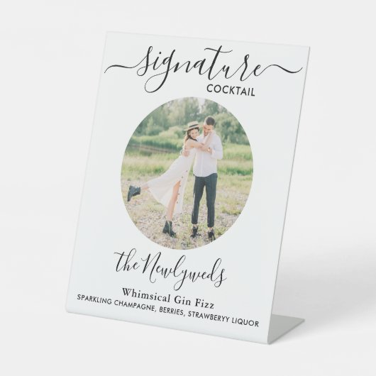 シグネチャーカクテルカスタムフォトズ結婚ドリンクバー 台座サイン (正面)