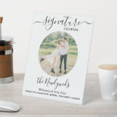 シグネチャーカクテルカスタムフォトズ結婚ドリンクバー 台座サイン (インサイチュ)