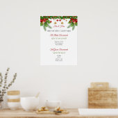 シグネチャーカクテルクリスマスウィンターウェディング ポスター (キッチン)