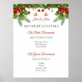 シグネチャーカクテルクリスマスウィンターウェディング ポスター (正面)