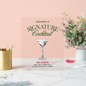 シグネチャーカクテルグリーン&レッドクラシー アクリルサイン (ウェディング)