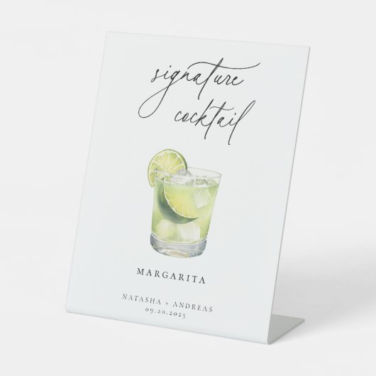 シグネチャーカクテルコンテンポラリーペデスタル標識 台座サイン (正面)