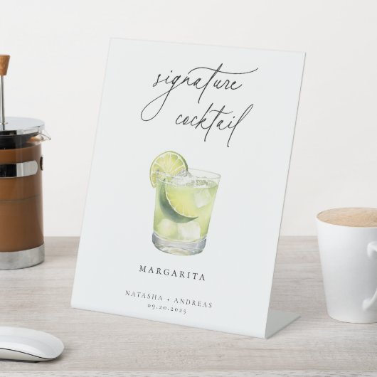 シグネチャーカクテルコンテンポラリーペデスタル標識 台座サイン (インサイチュ)