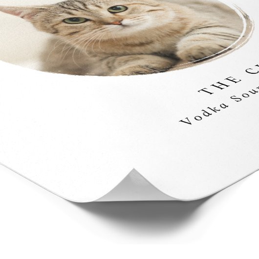 シグネチャーカクテルサインペットフォトエレガントな結婚式 ポスター (角)