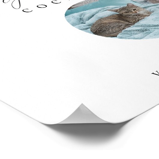 シグネチャーカクテルサインペットフォトエレガントな結婚式 ポスター (角)