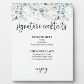 シグネチャーカクテルサイン – ユーカリ フォトプラーク (正面)