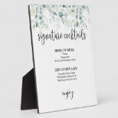 シグネチャーカクテルサイン – ユーカリ フォトプラーク (側面)