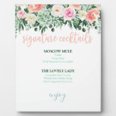 シグネチャーカクテルサイン – 多肉食結婚品 フォトプラーク (正面)