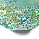 シグネチャーカクテルトロピカルブルーグリーングリッター ポスター (角)