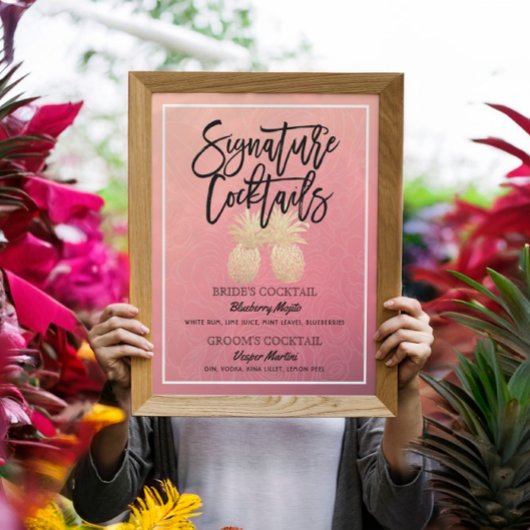 シグネチャーカクテルドリンク結婚メニューのデコールポスター ポスター