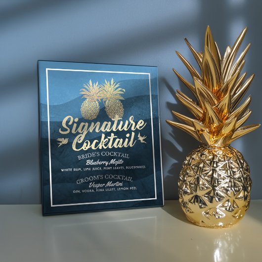シグネチャーカクテルドリンク結婚メニューのデコールポスター ポスター