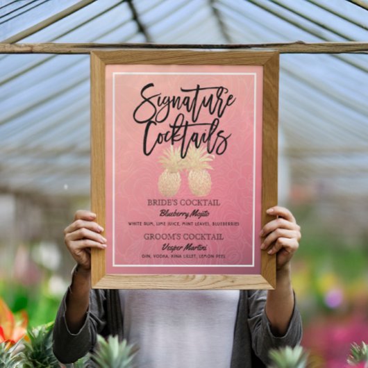 シグネチャーカクテルドリンク結婚メニューのデコールポスター ポスター