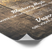 シグネチャーカクテルドリンク結婚メニューの装飾サイン ポスター (角)