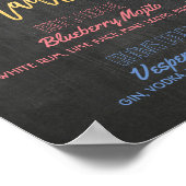 シグネチャーカクテルドリンク結婚メニューの装飾サイン ポスター (角)