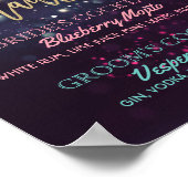 シグネチャーカクテルドリンク結婚メニューの装飾サイン ポスター (角)