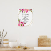 シグネチャーカクテルバーサイン結婚ジオメトリック ポスター (キッチン)