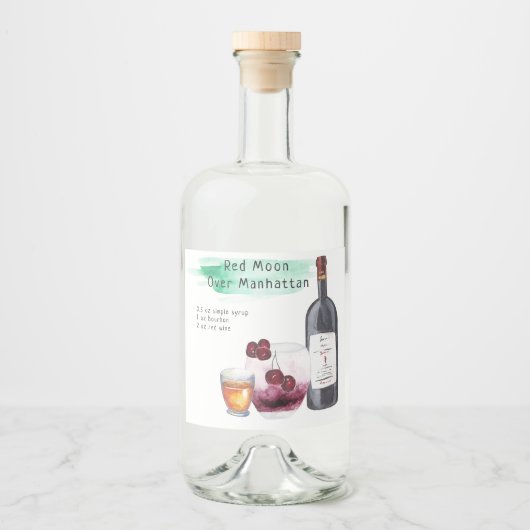 シグネチャーカクテルレシピ結婚式の引き出物ラベル リキュールボトルラベル (正面)