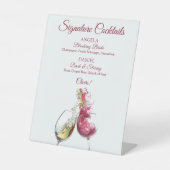 シグネチャーカクテル赤と白ワインダンス 台座サイン (正面)