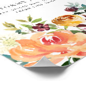 シグネチャーカクテル オータム フローラル ウェディング バーメニュー ポスター (角)