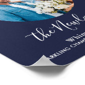 シグネチャーカクテル フォト ネイビーブルー ウェディング バー ポスター (角)