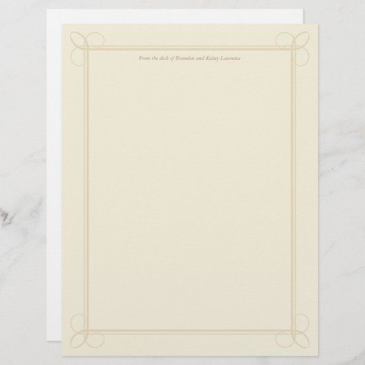 シグネチャーカスタム見出し付きクリーム文房具文字 (正面/裏面)