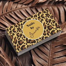 シグネチャークラシックヒョウ印刷ロカビリーパターン 名刺