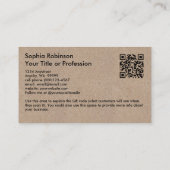 シグネチャークラフト紙スタイルQR 名刺 (裏面)