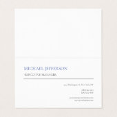 シグネチャークリモダンームエレガントシンプルブルーホワイト 名刺 (外部フラット)