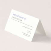 シグネチャークリモダンームエレガントシンプルブルーホワイト 名刺 (正面)