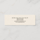 シグネチャークリームシンプルプレインミニマルクラシカルリスト スキニー名刺 (裏面)